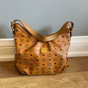 Authentic MCM cognac hobo bag